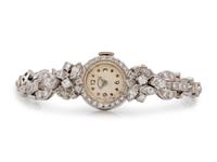 A Platinum and Diamond Wristwatch, Hamilton,