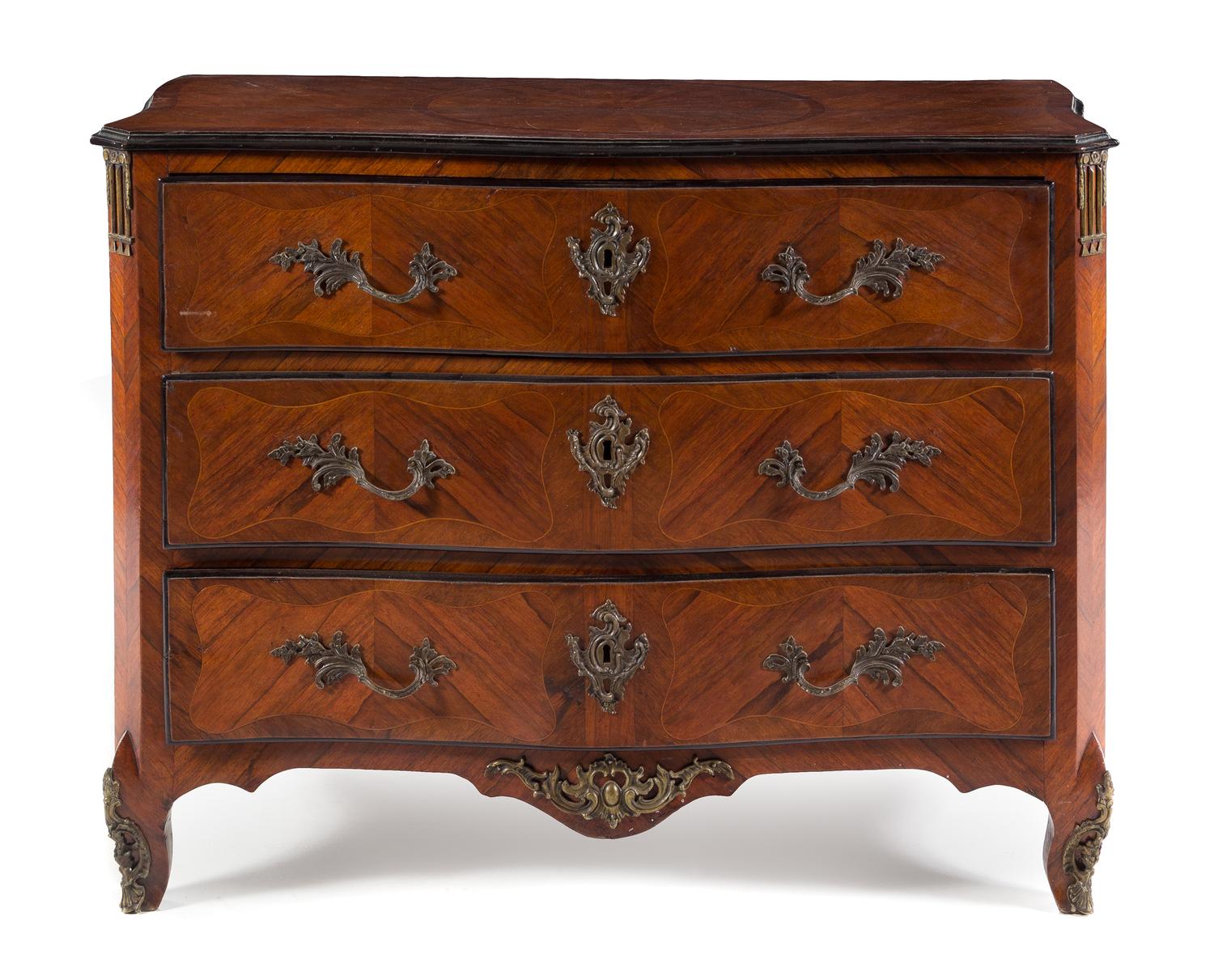 A Regence Style Bronze Mounted Rosewood Commode Height 39 1/4 x width 51 x depth 25 1/4 inches. — 19TH CENTURY