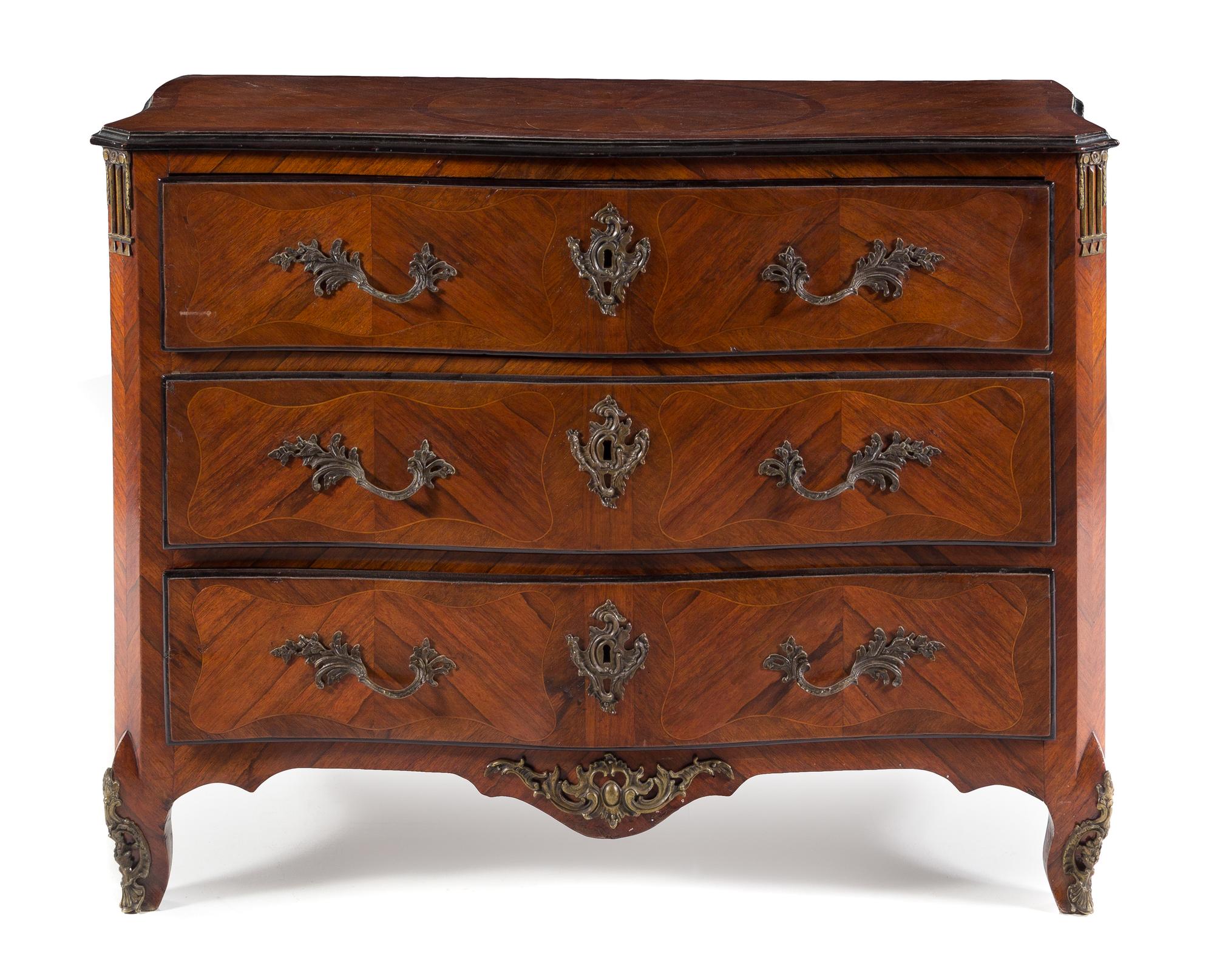 A Regence Style Bronze Mounted Rosewood Commode Height 39 1/4 x width 51 x depth 25 1/4 inches. — 19TH CENTURY