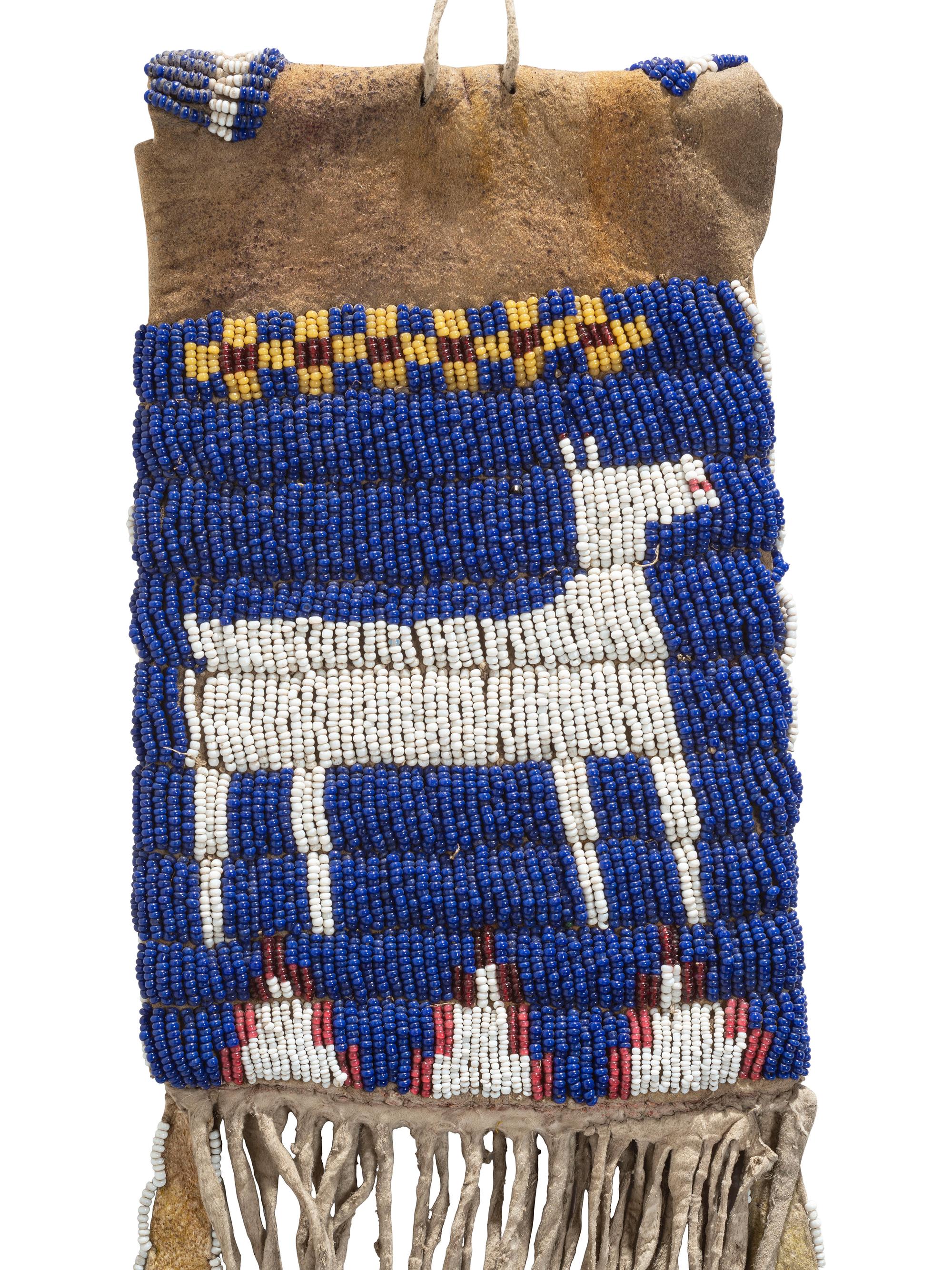 Ute Beaded Buffalo Hide Pouch