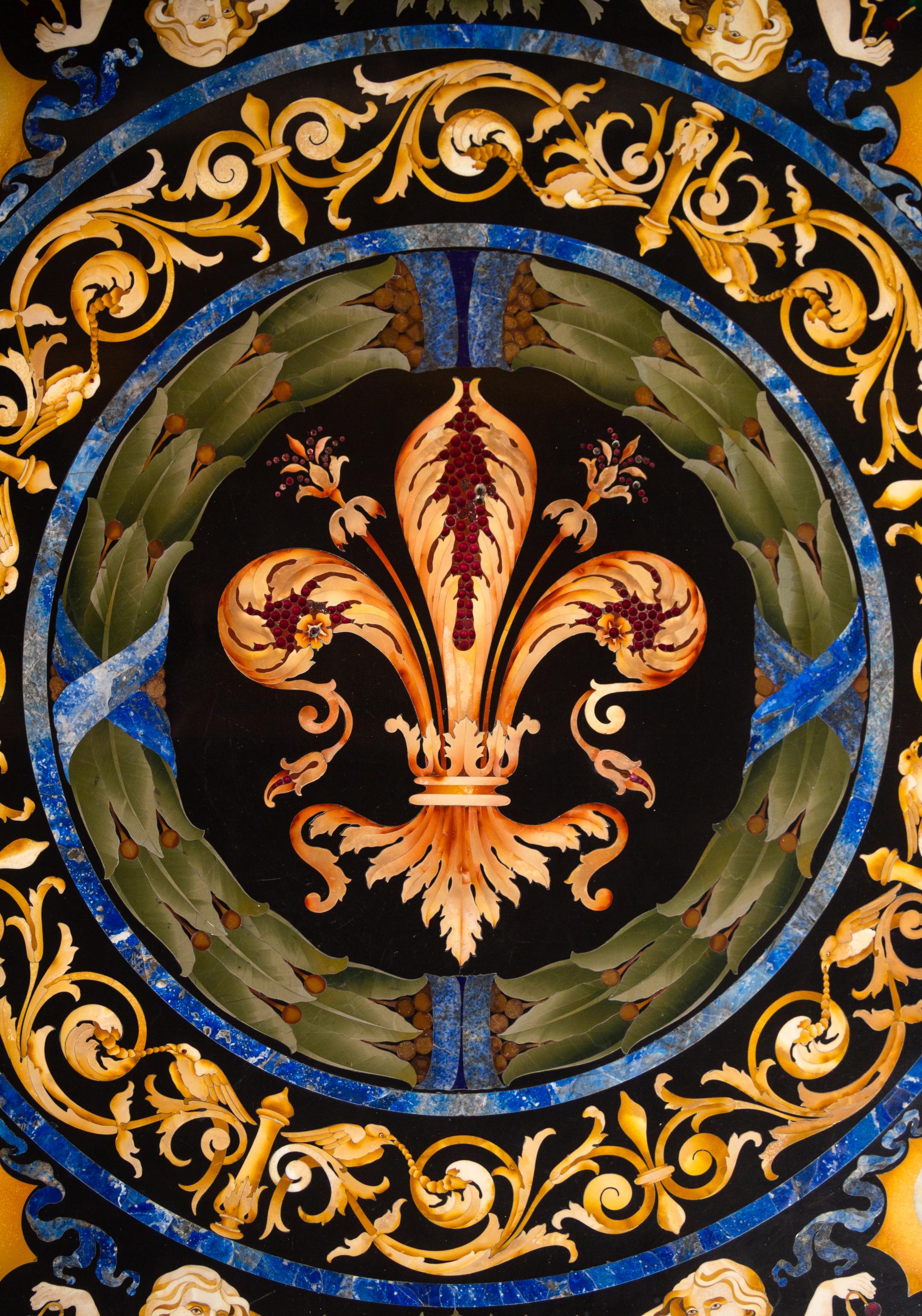 A Regency Style Giltwood Center Table with a Pietra Dura Top