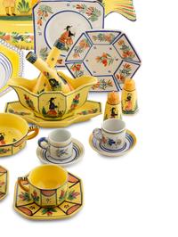 An Assembled Set of French Quimper Dinnerware