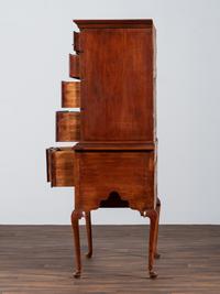 A Queen Anne Stained Cherrywood Flat Top High Chest