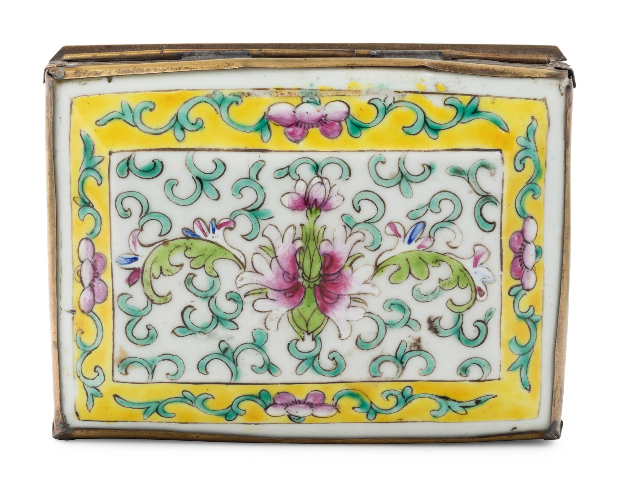 13 Chinese Enamel on Metal and Porcelain Boxes
