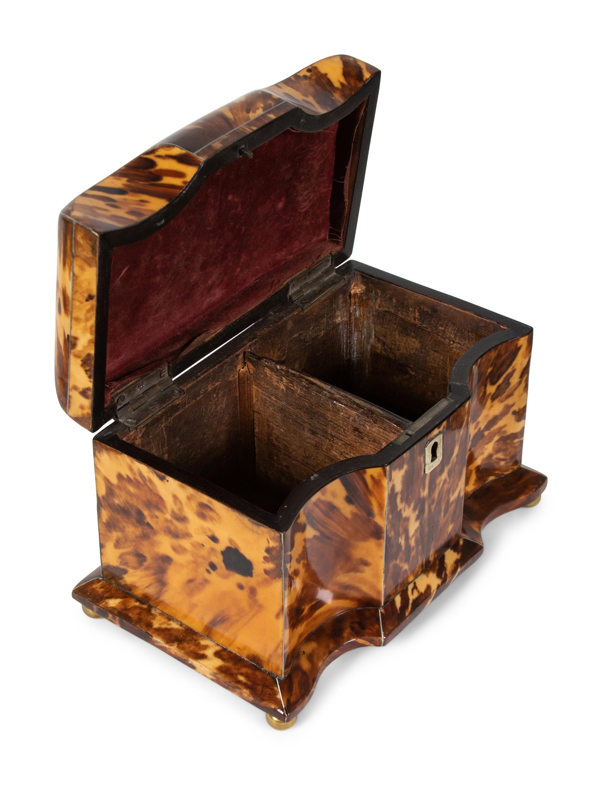 A George III Tortoise Shell Tea Caddy