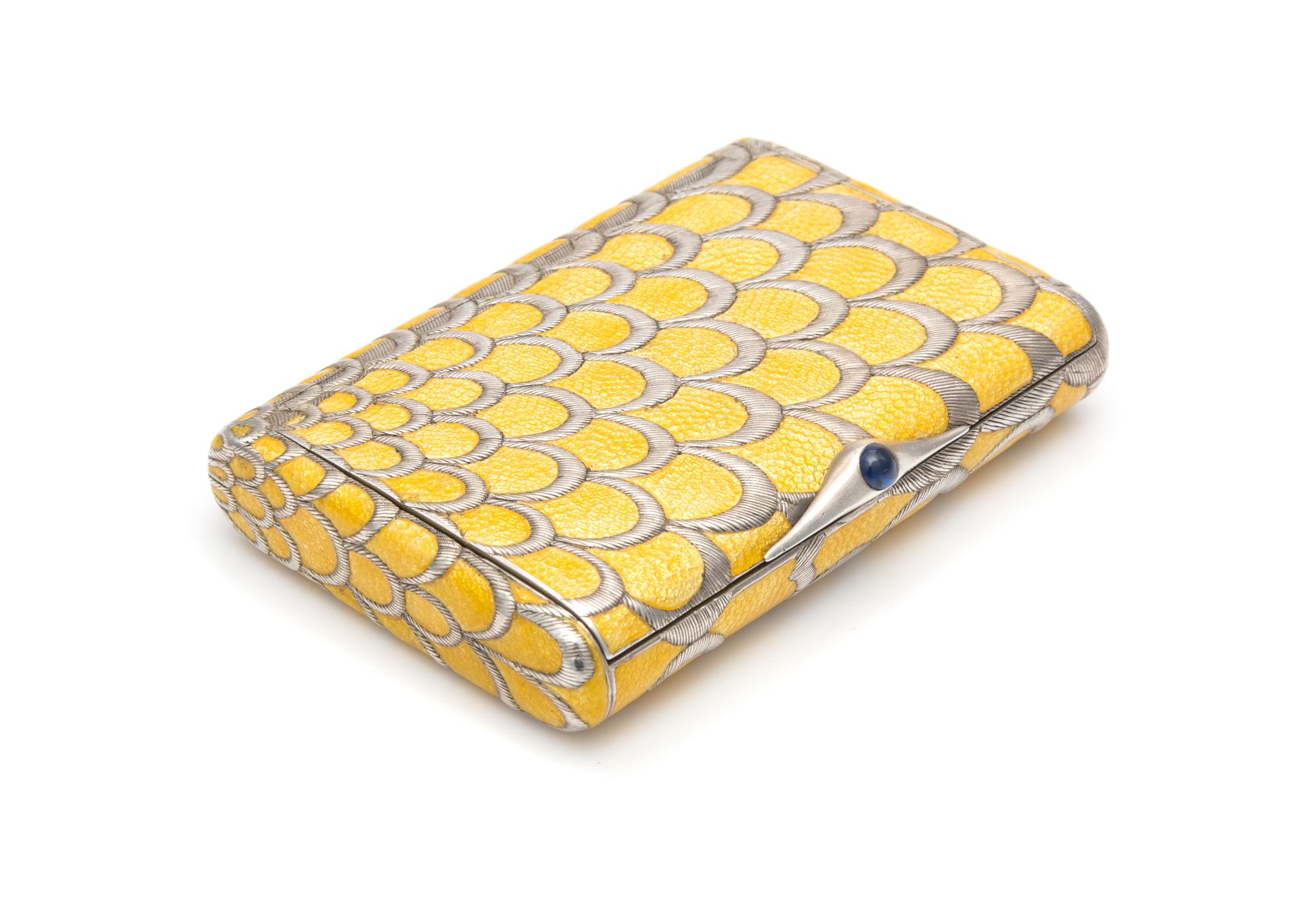 A Russian Enameled Silver Cigarette Case, Mark of Syemyen Yegornov, Assay of Yakov Lyapunov, St. Petersburg, Late 19th/Early20th Centur