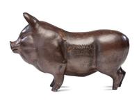 A Glazed Sewer Tile Advertising Pig