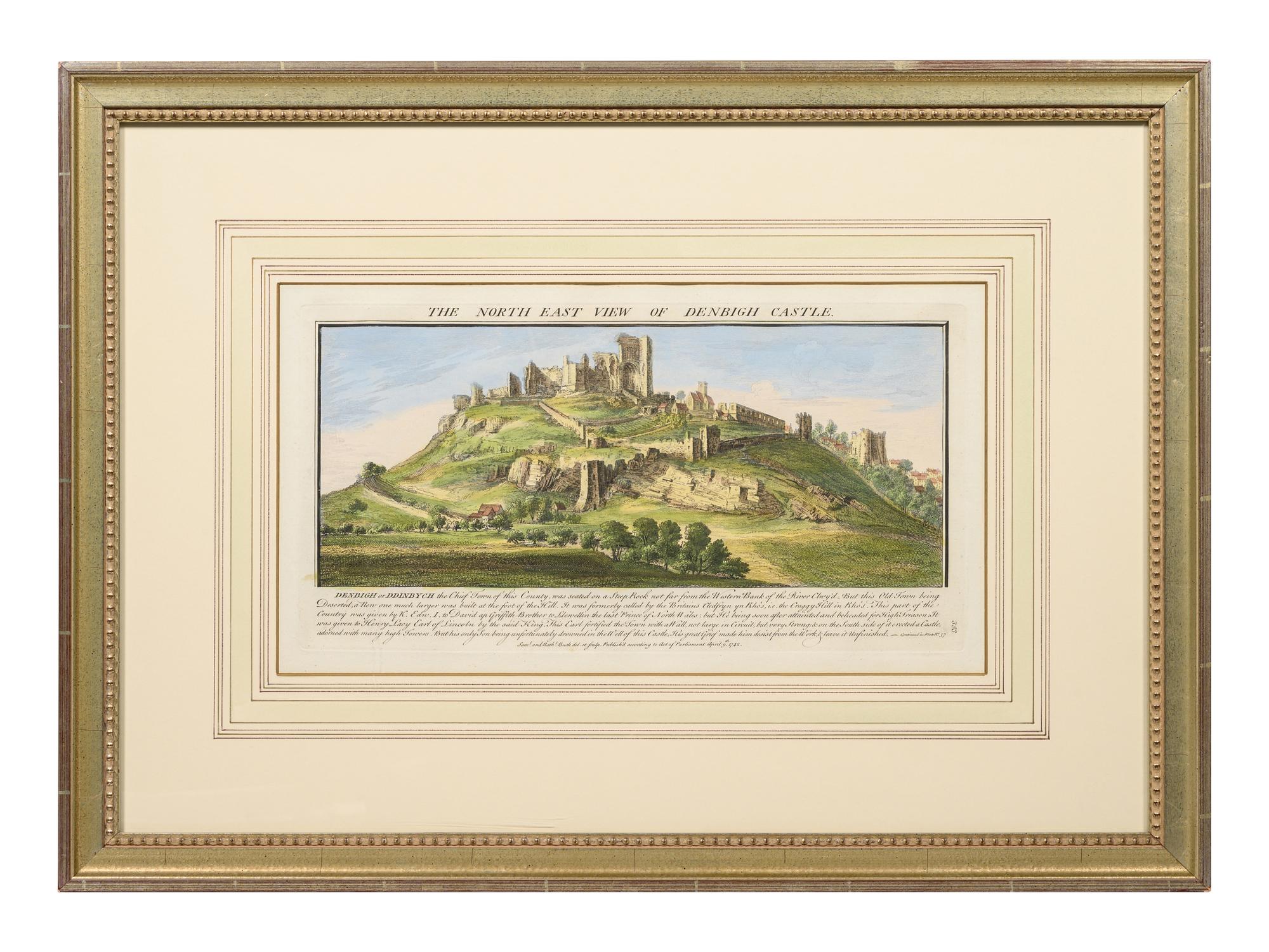 A Set of Eight English Architectural Engravings with Hand-Coloring