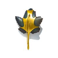 GABRIELLA KISS, YELLOW GOLD AND DRUZY QUARTZ LEAF WITH ANT BROOCH