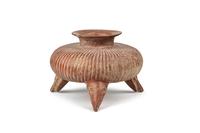 A Colima Gadrooned Vessel with Shark Feet