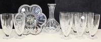 A Group of Waterford Cut Glass Articles Diameter of largest 9 1/4 inches.
