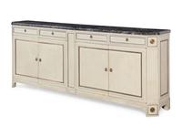 A Louis XVI Style Painted Marble-Top Serving Cabinet