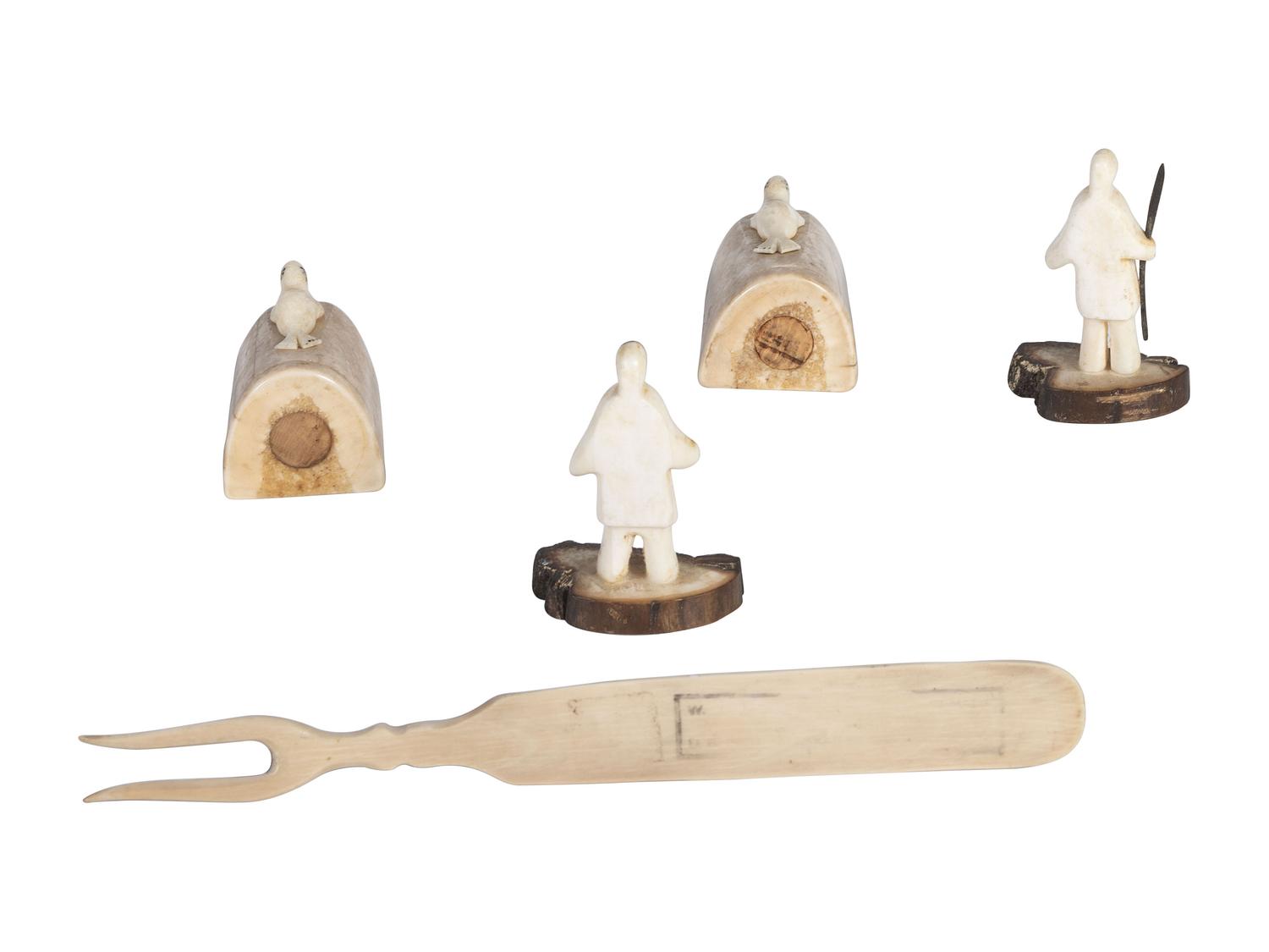 Iñupiaq Carved Salt and Pepper Shakers, PLUS