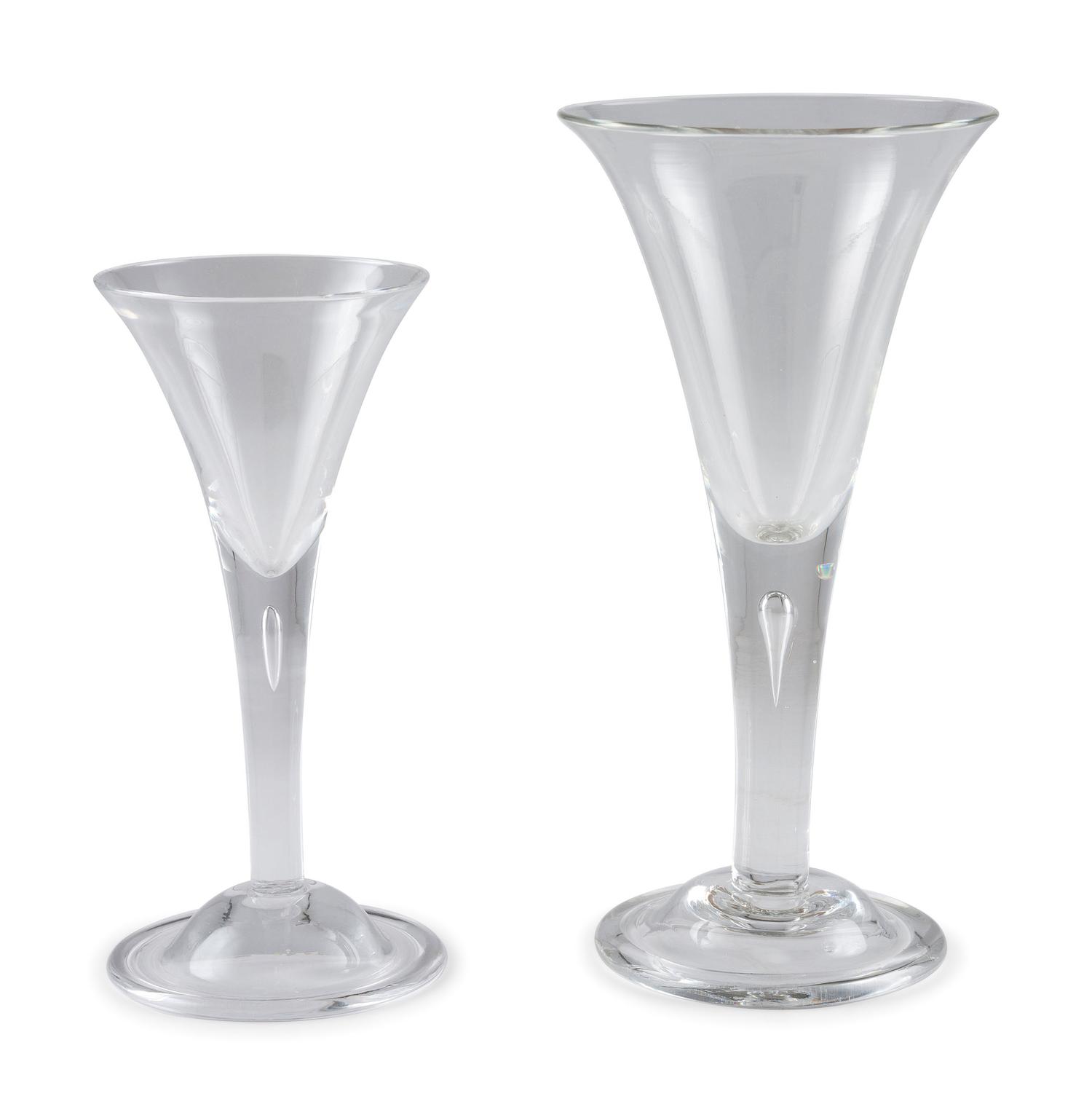Twelve Blown Glass 'Air Trap' Goblets