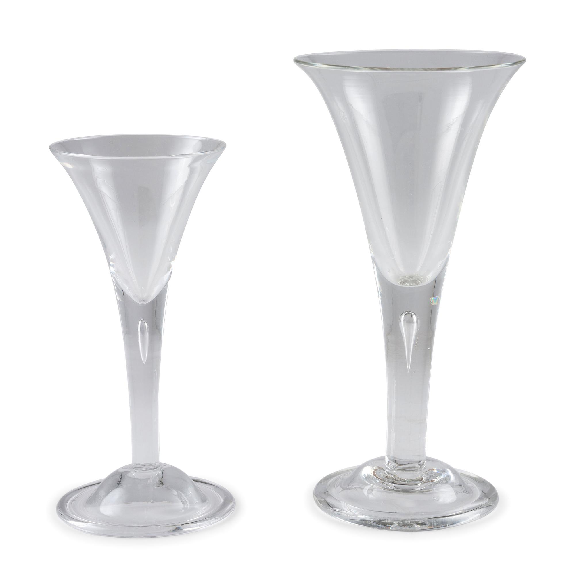 Twelve Blown Glass 'Air Trap' Goblets