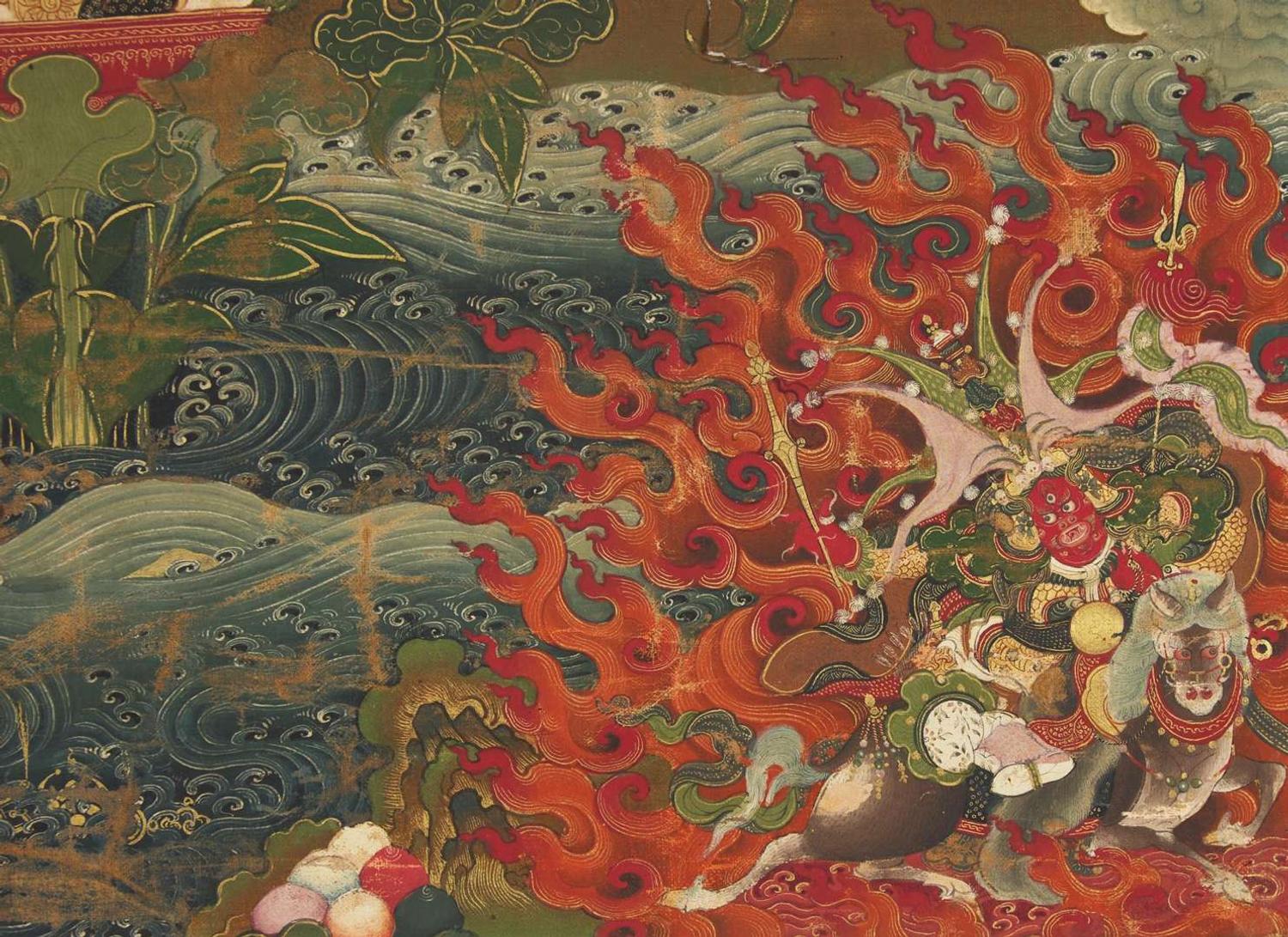 A Tibetan thangka depicting White Tara, 19th century or earlier 白度母唐卡 十九世紀或更早