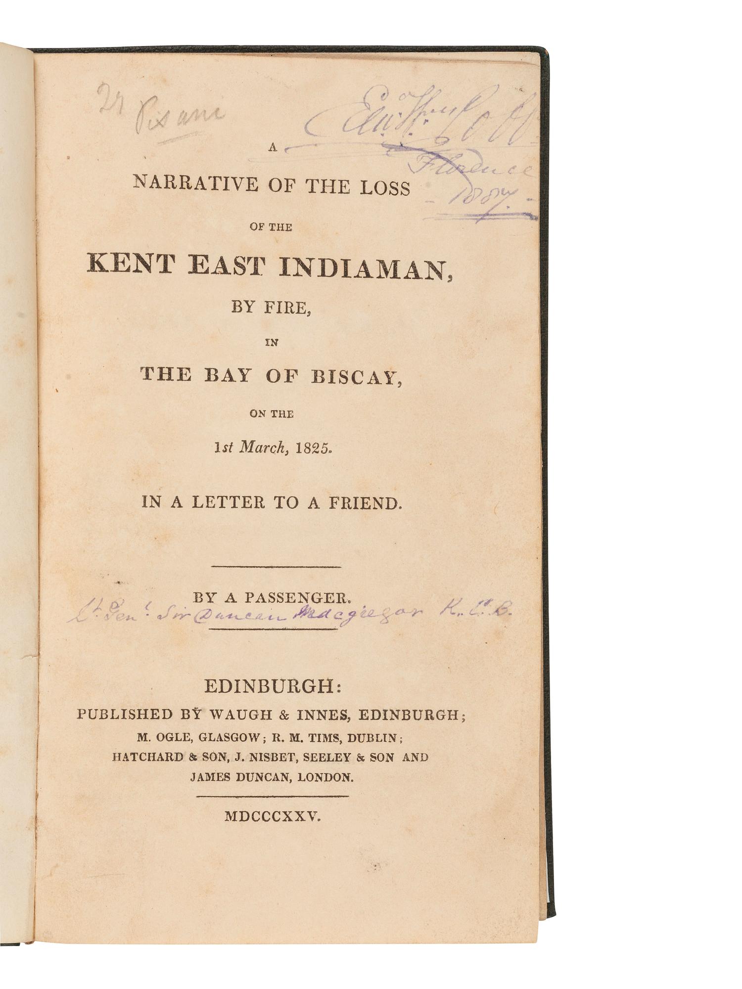 [SHIPWRECKS - BRITISH]. A group of eight 18th- and 19th-century works about British shipwrecks, comprising: