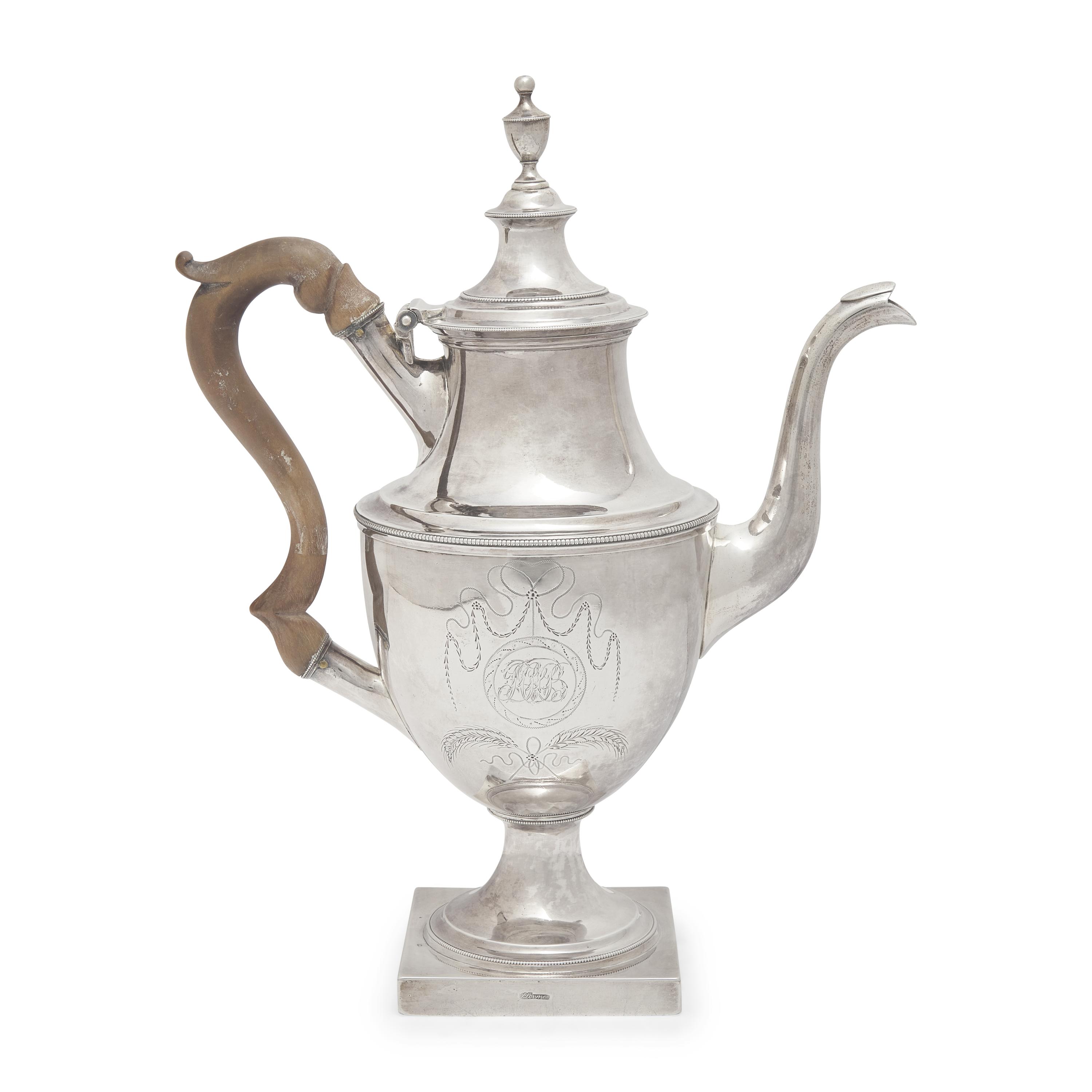 A Fine Federal Engraved Silver Coffee Pot