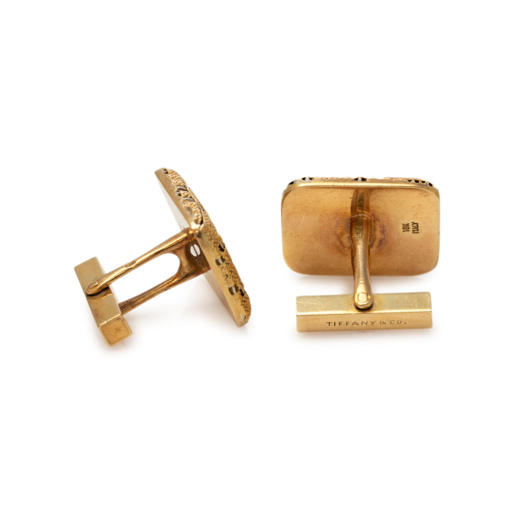 TIFFANY & CO., YELLOW GOLD CUFFLINKS