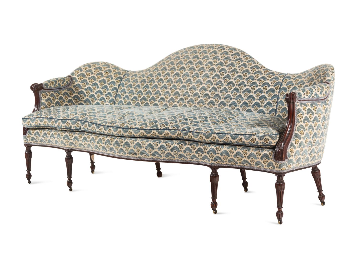 A George III Carved Mahogany Settee