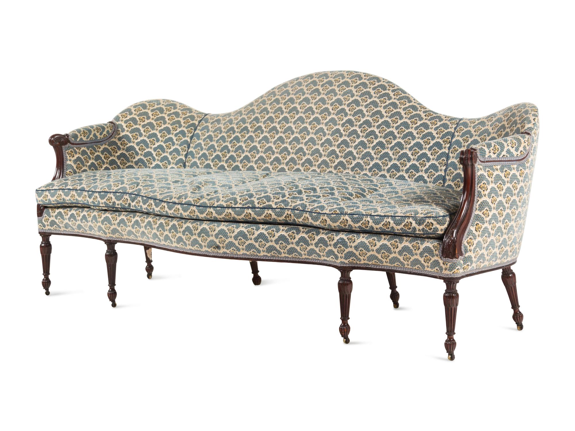 A George III Carved Mahogany Settee