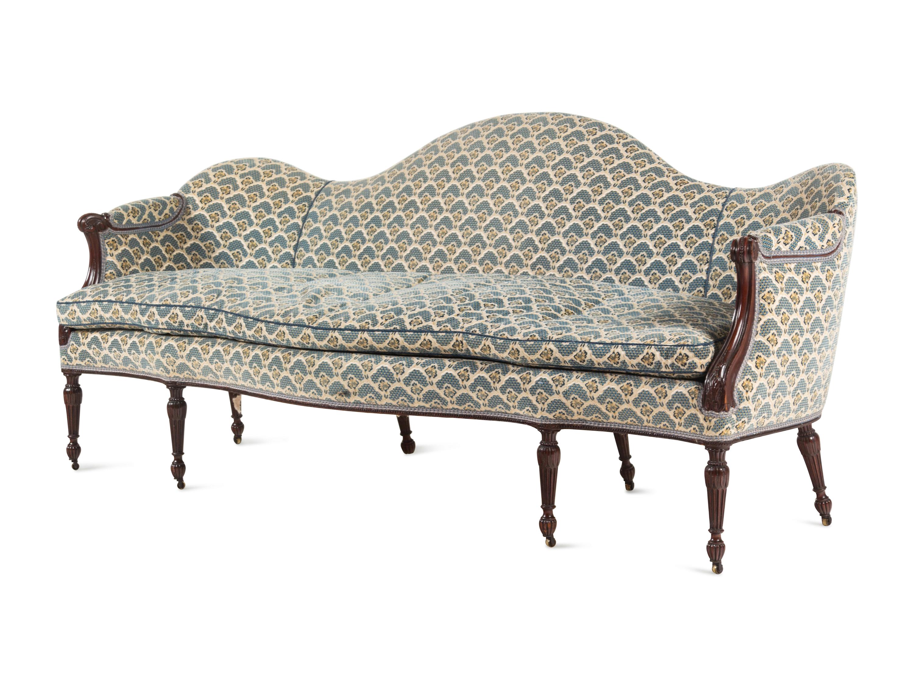 A George III Carved Mahogany Settee