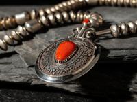 Sterling Silver and Coral Necklace