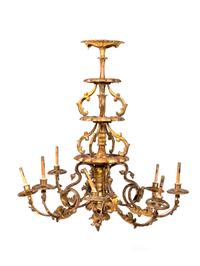 An Austrian Carved Giltwood Eight-Light Chandelier — 19TH CENTURY