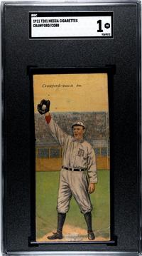 A 1911 Mecca Cigarettes T201 Ty Cobb / Crawford Double Folder Baseball Card (SGC 1)