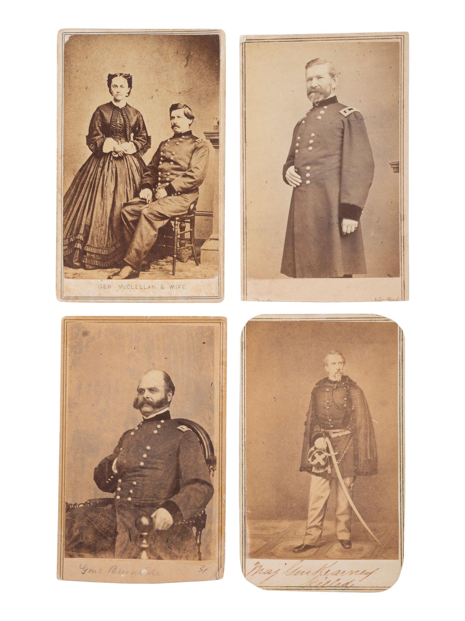 [CIVIL WAR]. 9 images, incl. CDVs of Union generals, many from the Army of the Potomac.