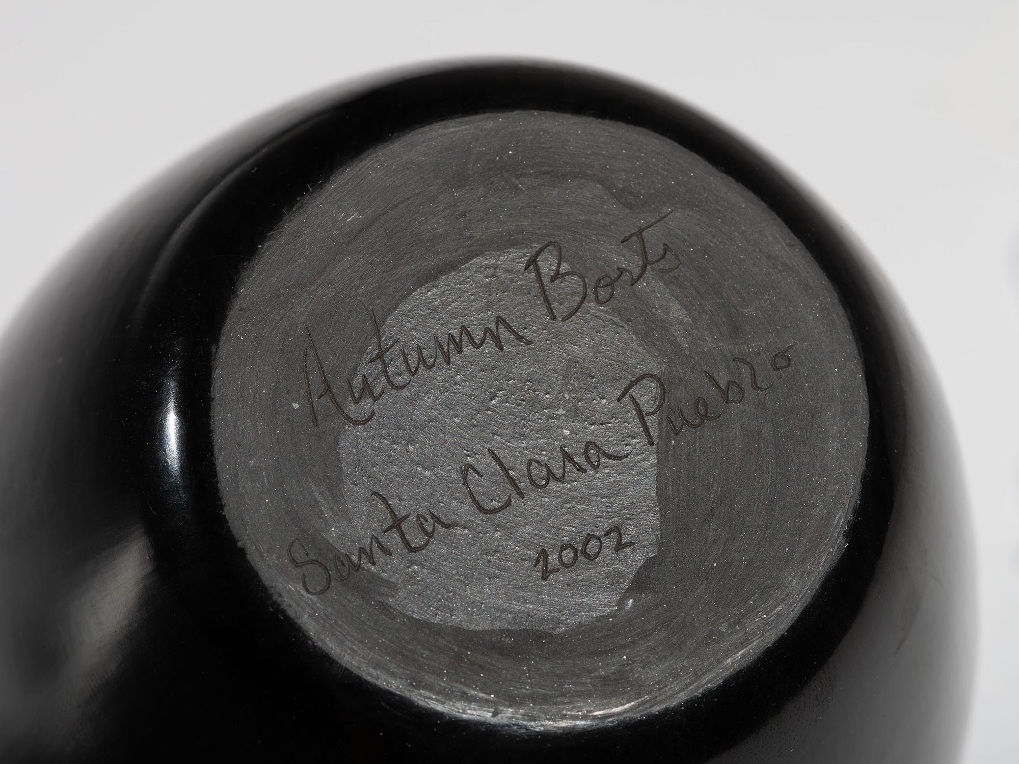 Carved Blackware Vase, with Dragonflies
