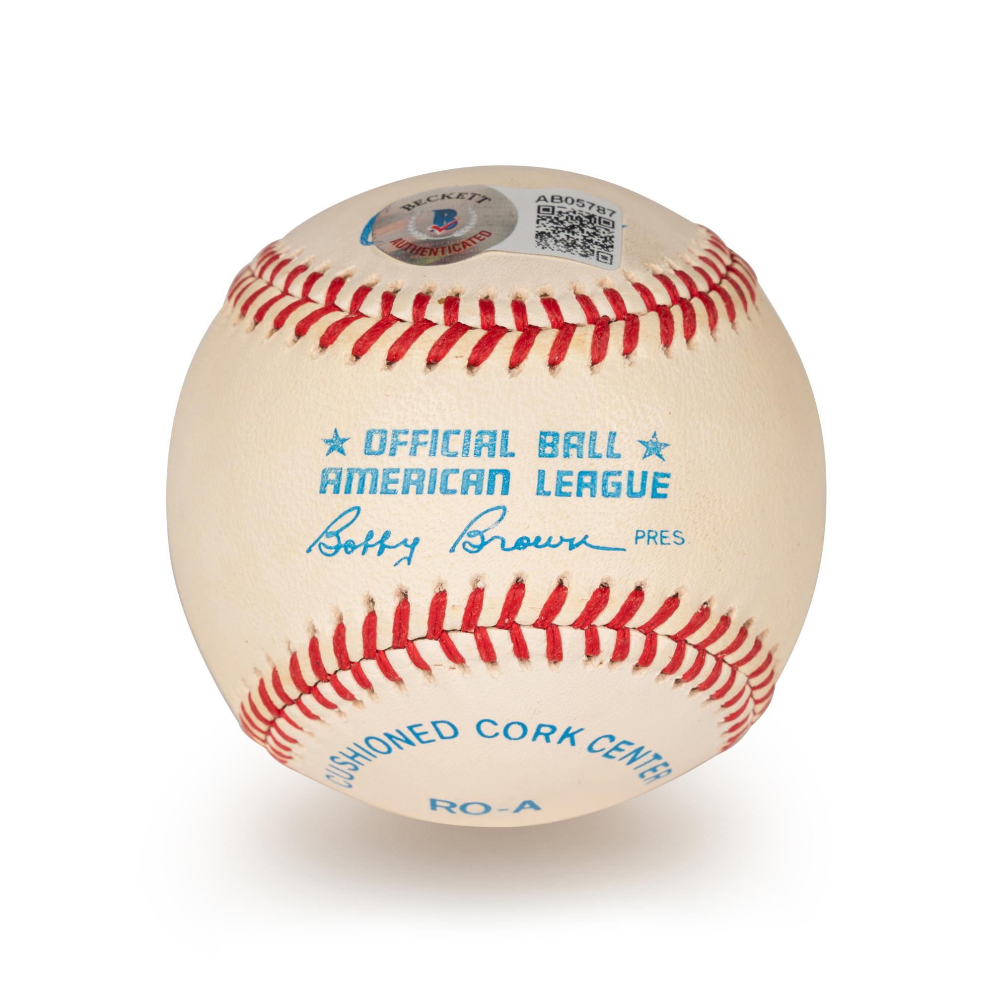A Mickey Mantle Signed Autograph Baseball (Beckett Authentication Services Letter BAS Certified),