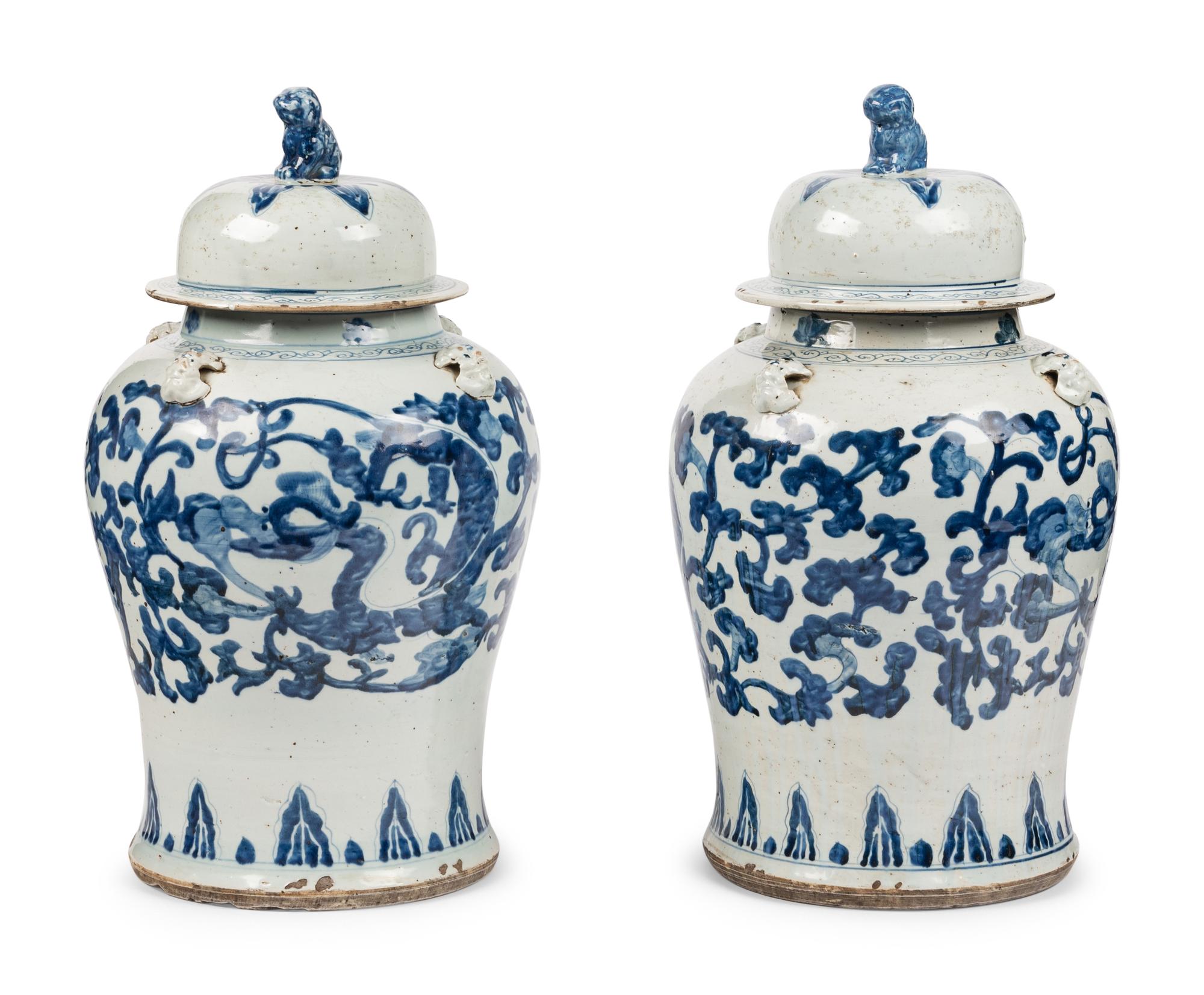 A Pair of Large Chinese Export Porcelain Jars