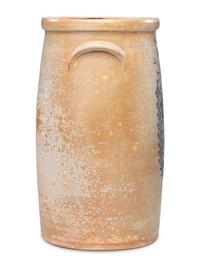 An Extremely Rare William McBurney Seven-Gallon Stoneware 'Bird' Churn