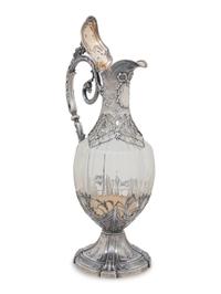 A French Silver-Mounted Glass Claret Jug