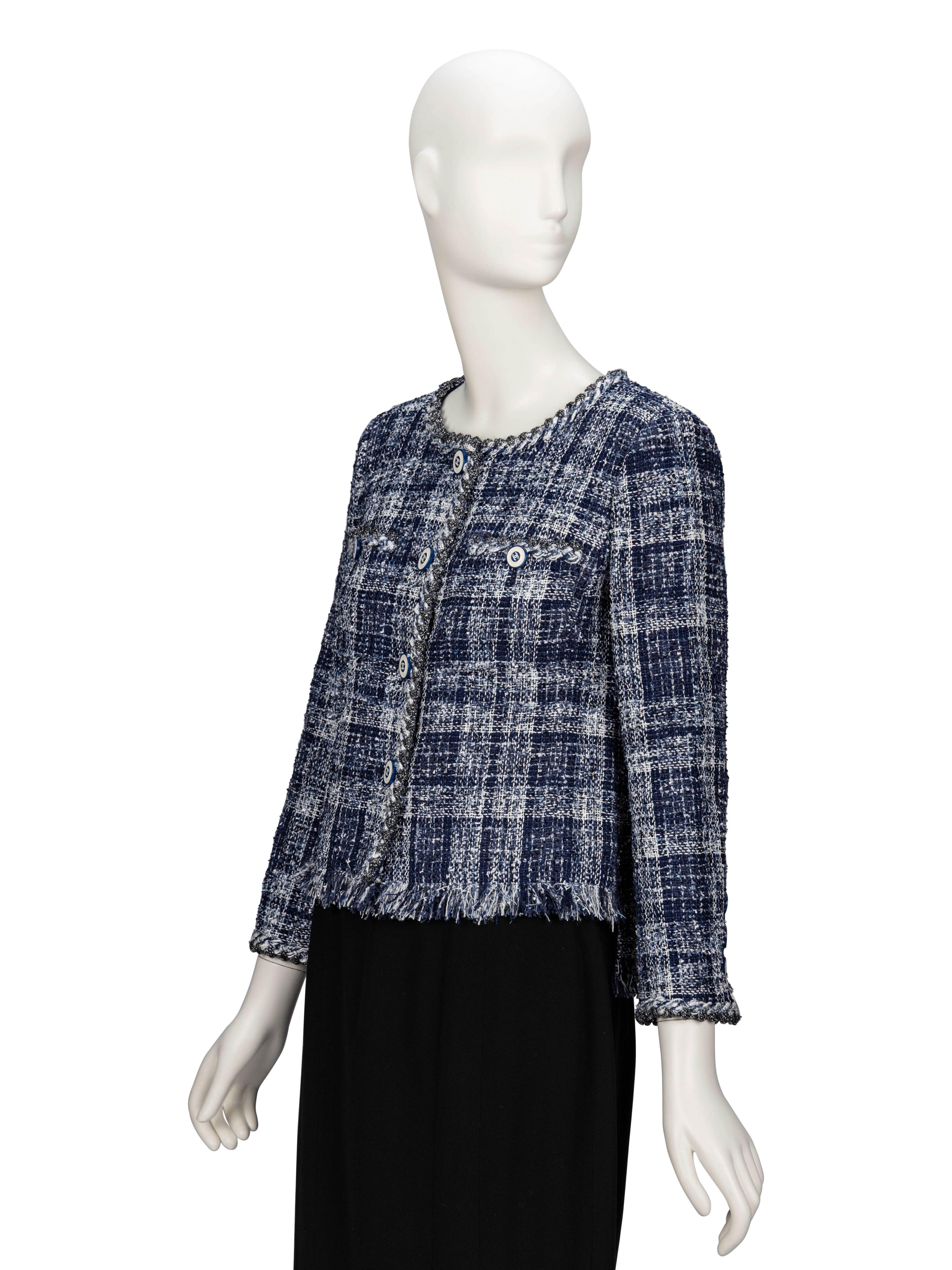 Chanel, Plaid Tweed Cardigan Jacket