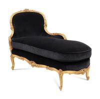 A Louis XV Style Giltwood Chaise Longue