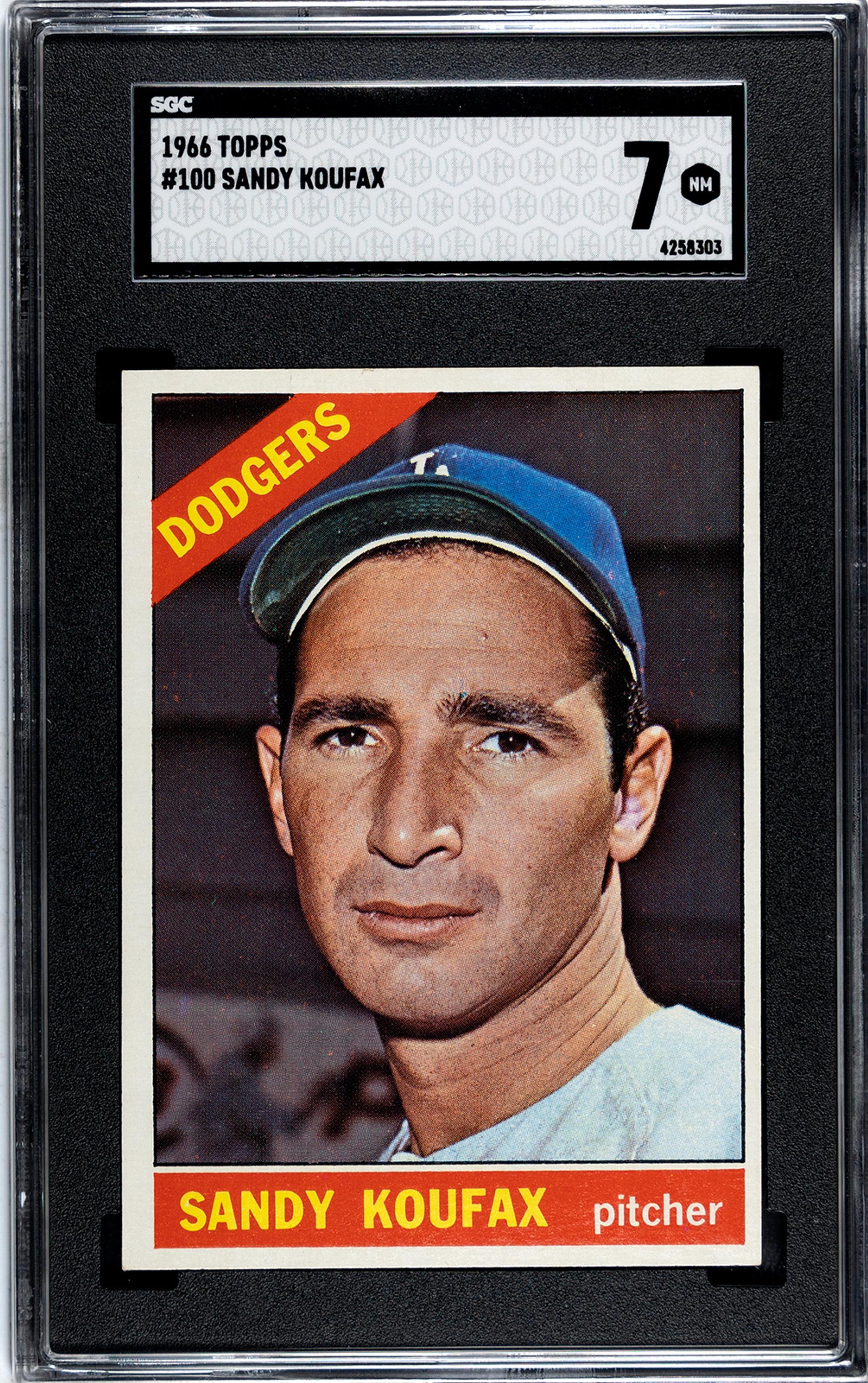 A 1966 Topps Sandy Koufax Baseball Card No. 100 (SGC 7 NRMT)