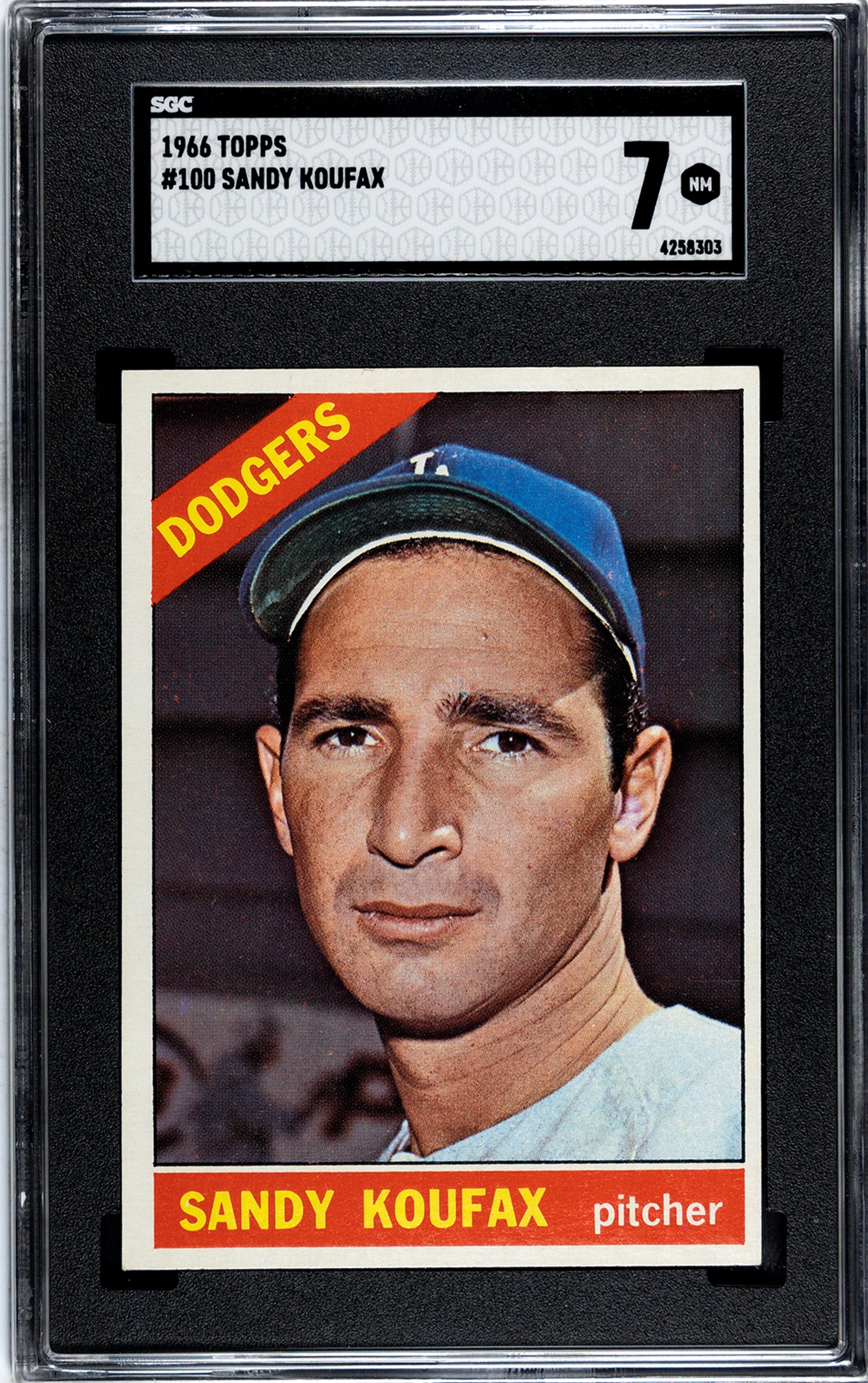 A 1966 Topps Sandy Koufax Baseball Card No. 100 (SGC 7 NRMT)