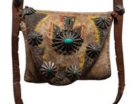 Navajo Buffalo Hide Bandolier Bag