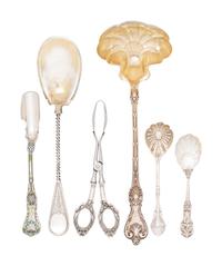 Six American Silver Flatware Serving Articles