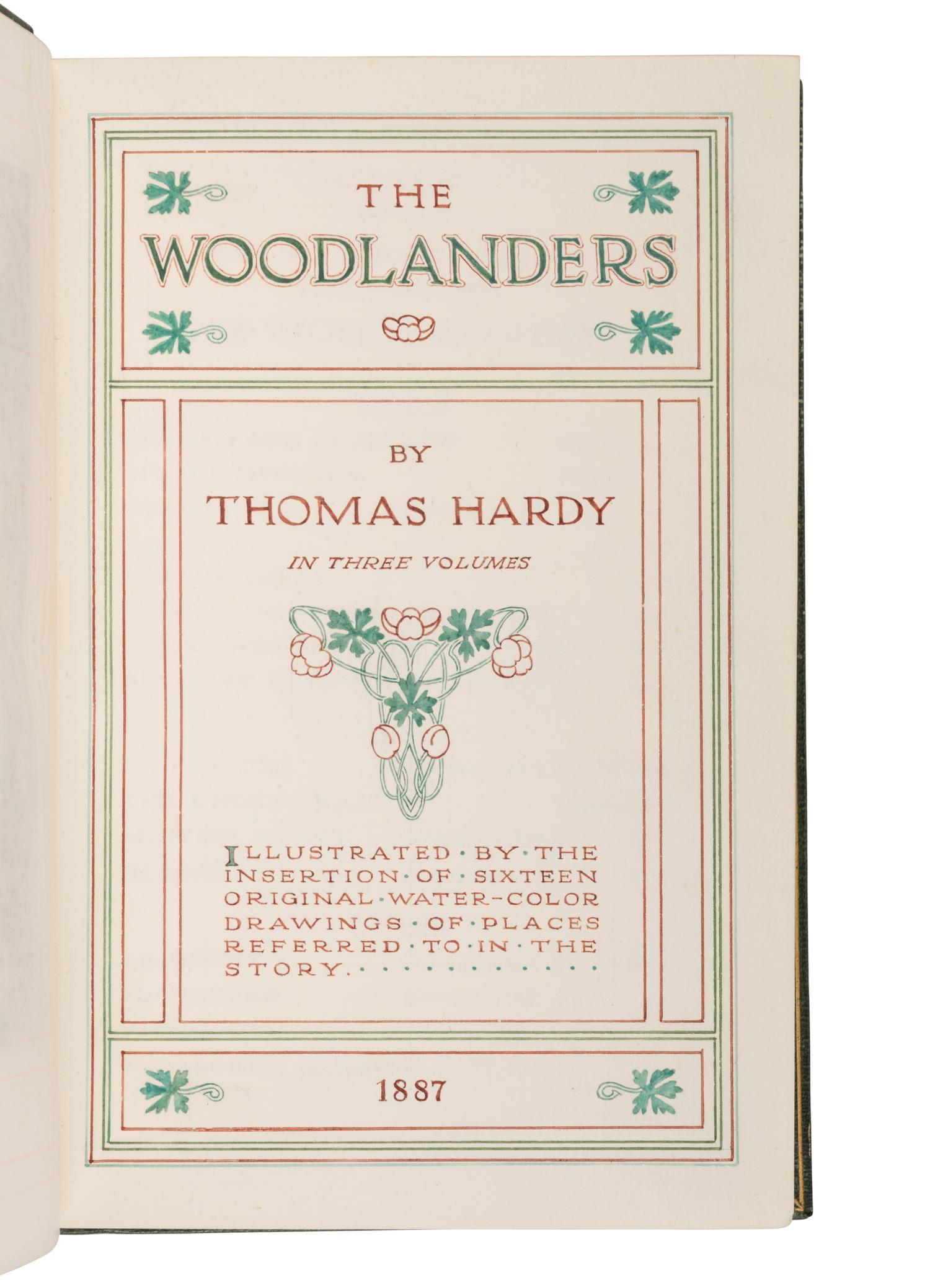 HARDY, Thomas (1840-1928). The Woodlanders . London: Macmillan and Co., 1887.