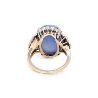 CEYLON STAR SAPPHIRE AND DIAMOND RING