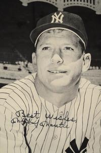 A Vintage Mickey Mantle Autographed Yankee Stadium Manny's Baseball Land Poster