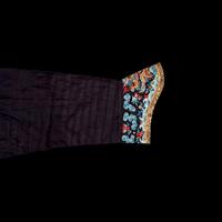 A Chinese Blue Ground Embroidered Silk Dragon Robe, Jifu, Late 19th Century 清晚期 藍緞地綉云龍紋吉服