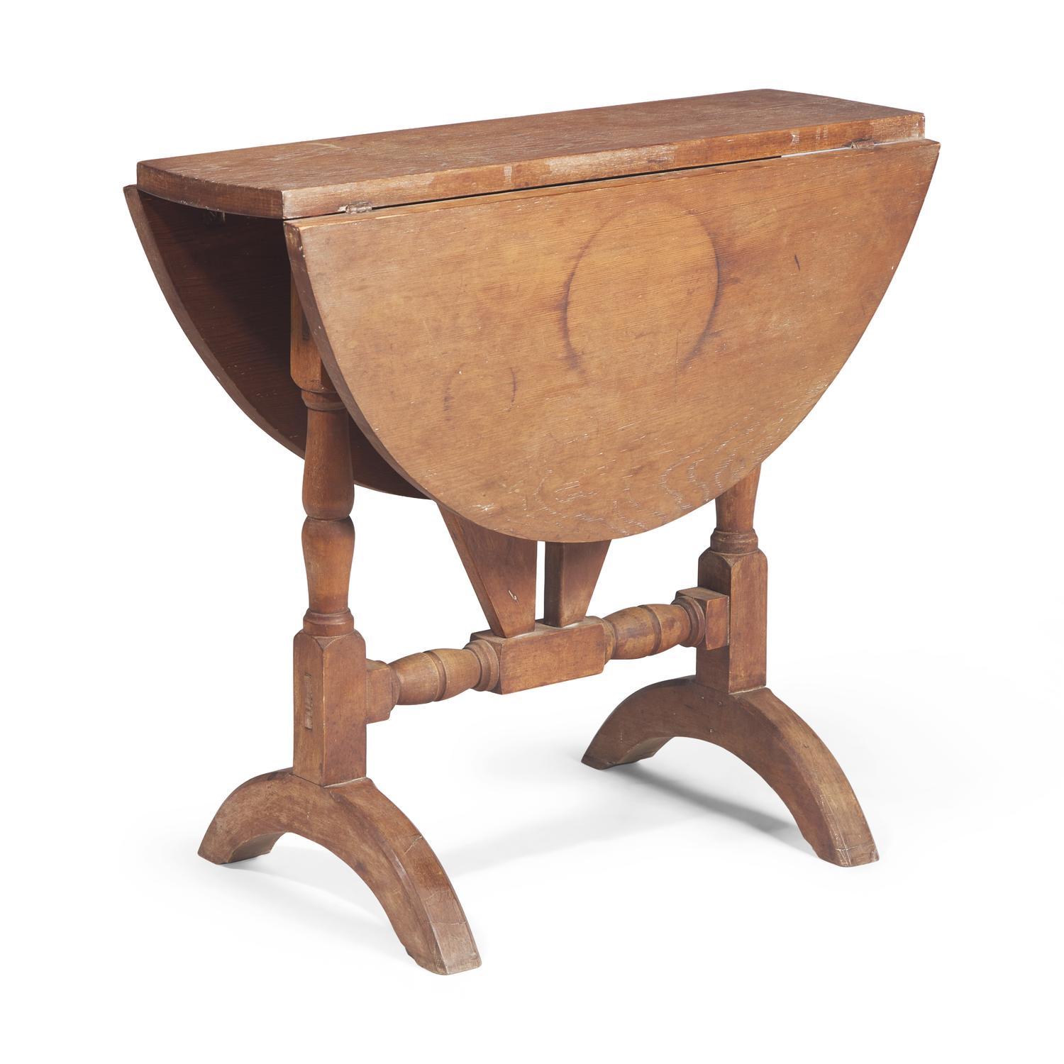 A William & Mary Maple and Pine "Trestle Board Butterfly" Table