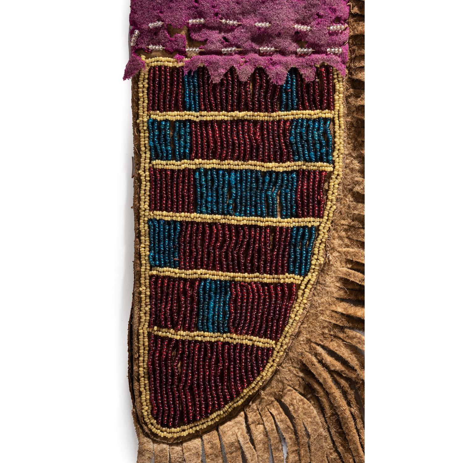 Assiniboine Beaded Buffalo Hide Knife Sheath