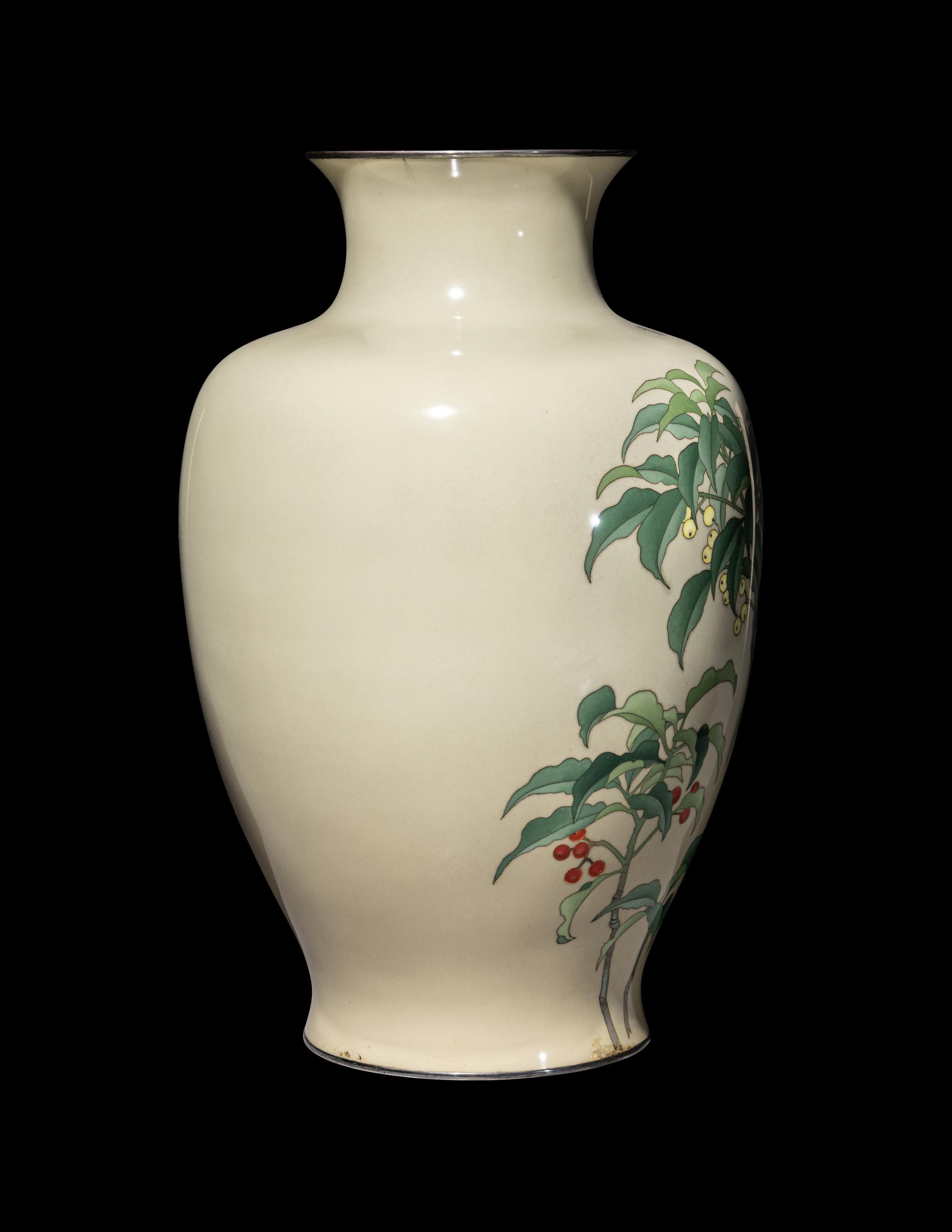 A Japanese Light Yellow Ground Cloisonn é Jar