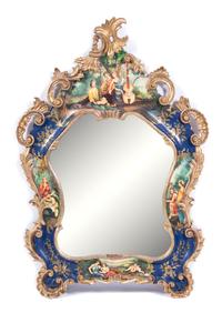 A Venetian Style Painted Mirror Height 35 x width 24 inches. — 19TH CENTURY