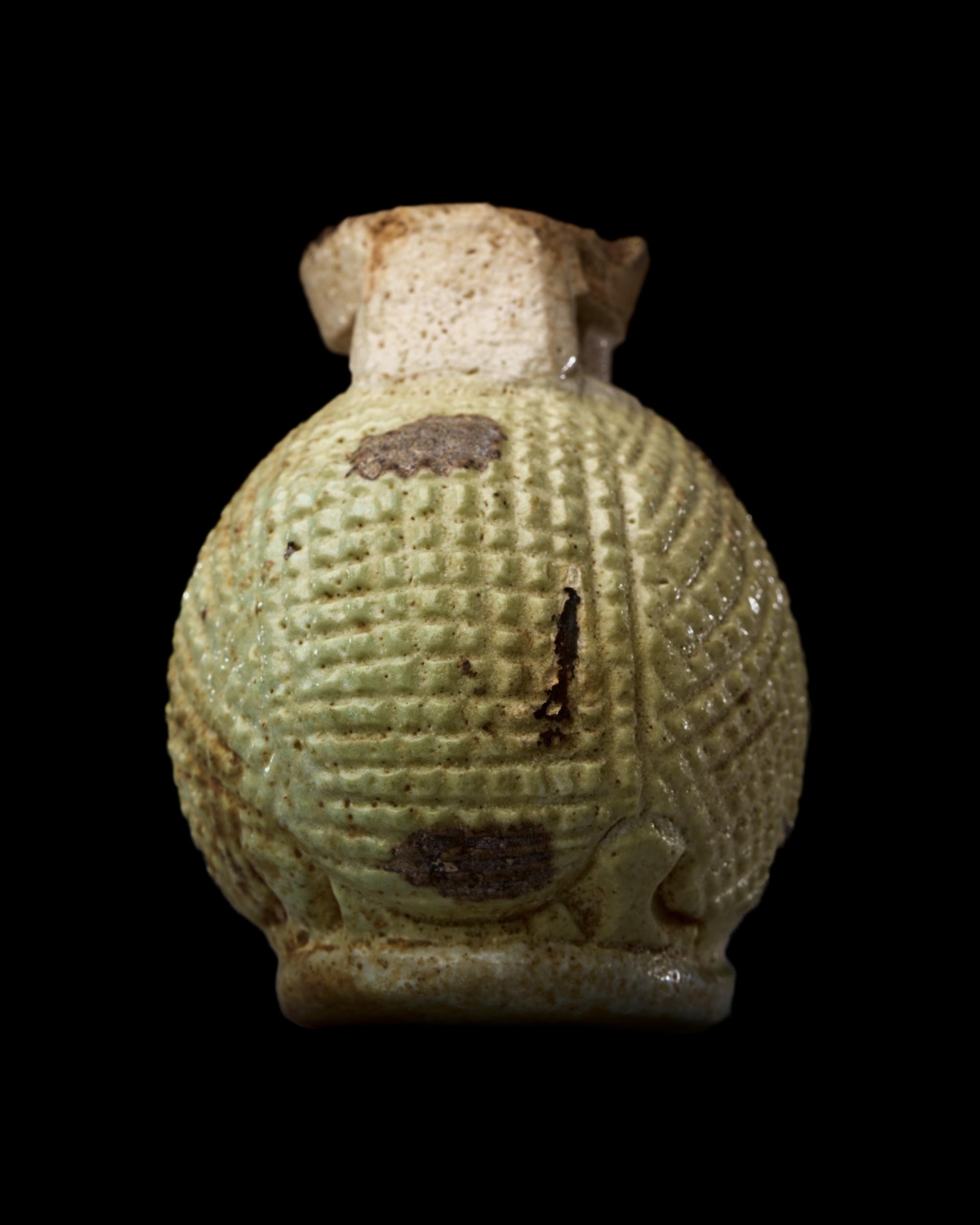 An East Greek Faience Aryballos in the form of a Hedgehog